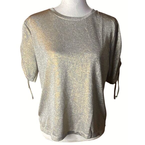 Nicole Miller Tops - Nicole Miller Womens Metallic Gold Top Medium NWT